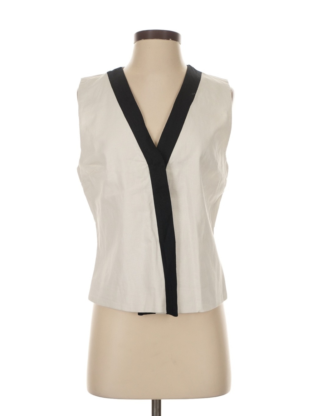 Abercrombie & Fitch Cream Vest with Black V-Trim